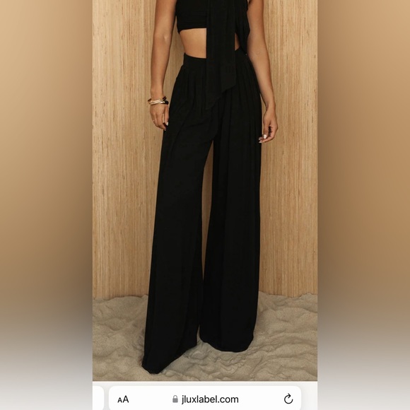 JLuxlabel Linen Wide Leg Pants and Bandeau Top Set - Picture 3 of 6